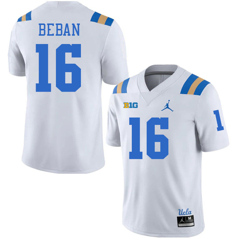 Gary Beban UCLA Jersey,UCLA Bruins #16 Gary Beban Jersey Youth College Football Uniforms-White